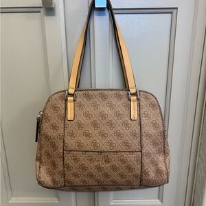 Guess Tan Monogram Shoulder Bag